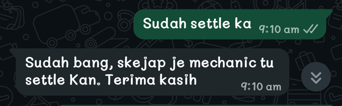 Review pelanggan SMART BATERI KERETA 24 JAM